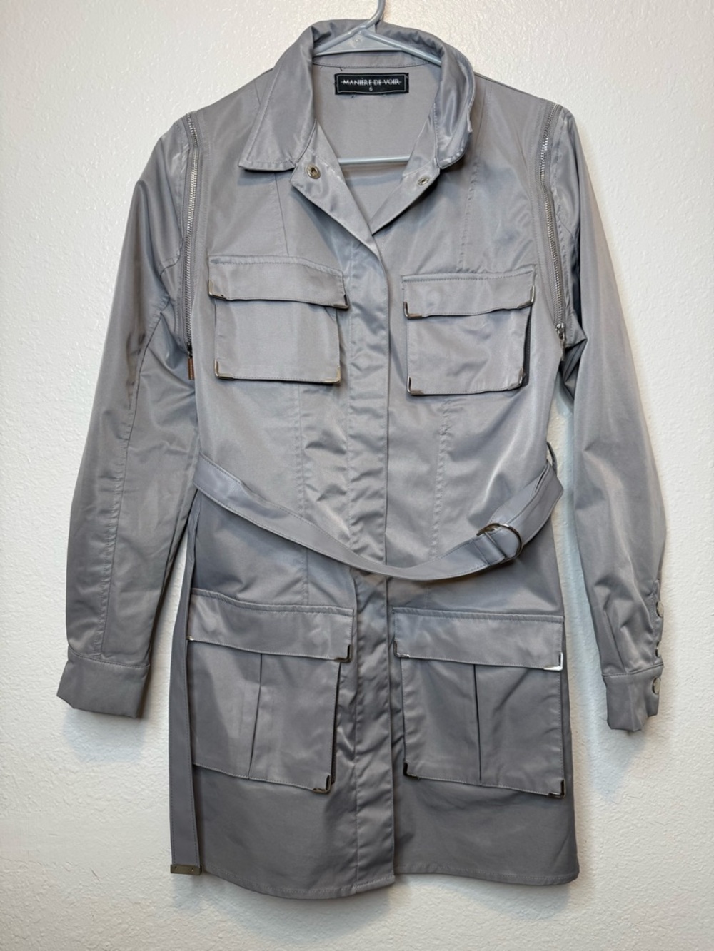 Maniere De Voir Utility Convertible Jacket Dress 4 Way to Wear Size 6